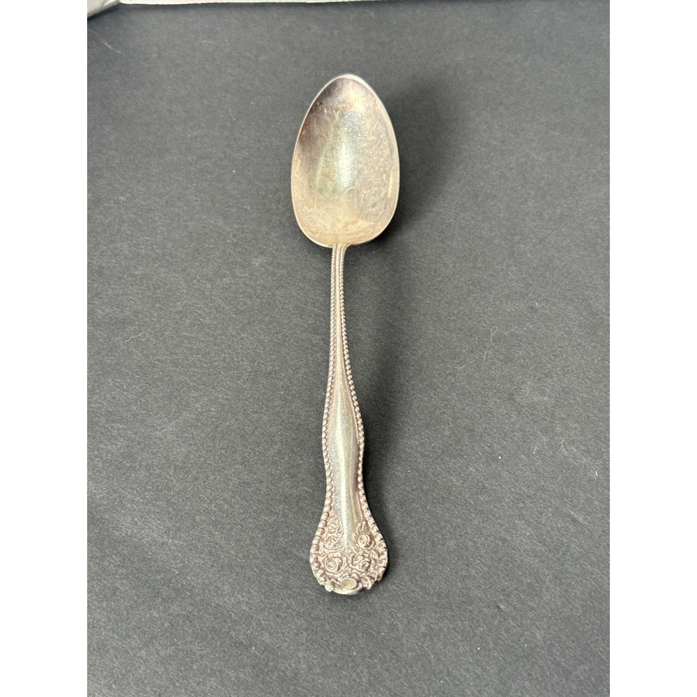 WM Roger's "Six Beaded Edge Roses & Flowers" pattern Tablespoon